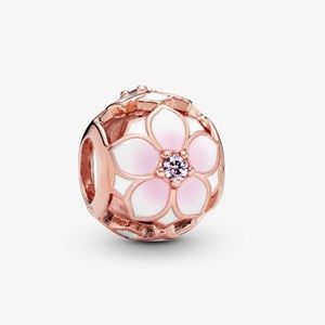 🌸Openwork Pink Magnolia Flower Charm🌸